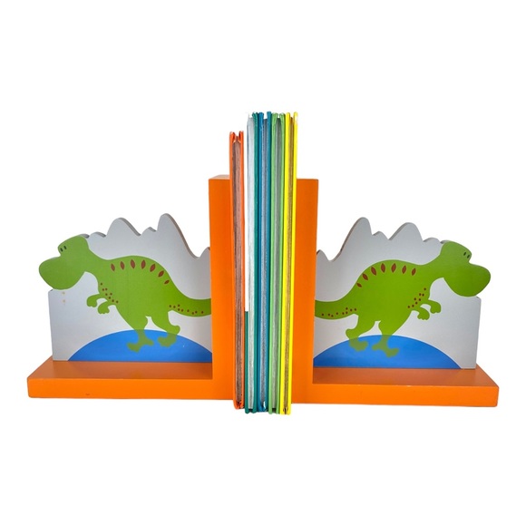 CREATIVE CONCEPTS For Kids ☆ T-Rex Dinosaur Wood Bookends - Picture 4 of 8